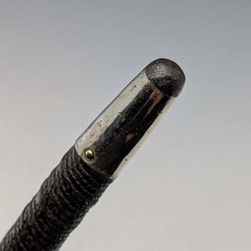 Antique British bone fist-shaped round handle walking stick, 85cm